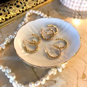 3 pairs of wild fable gold tone earrings ✨